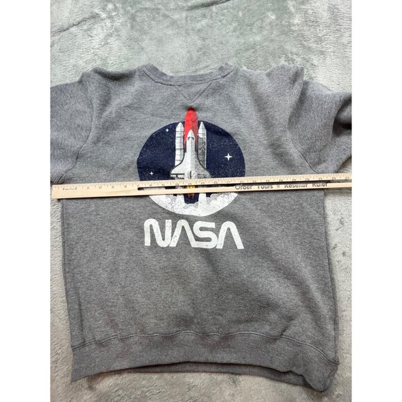 NASA Logo Men’s Small Gray Sweatshirt  Rocket Space Top of the world Brave Mars - Picture 4 of 10